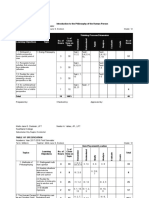 Table of Specification Introduction To The Philosophy of The Human Person