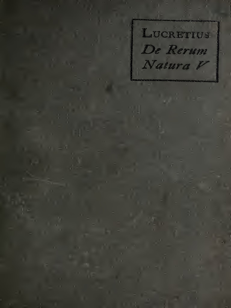 De Rerum Natura (Latin Version) | PDF