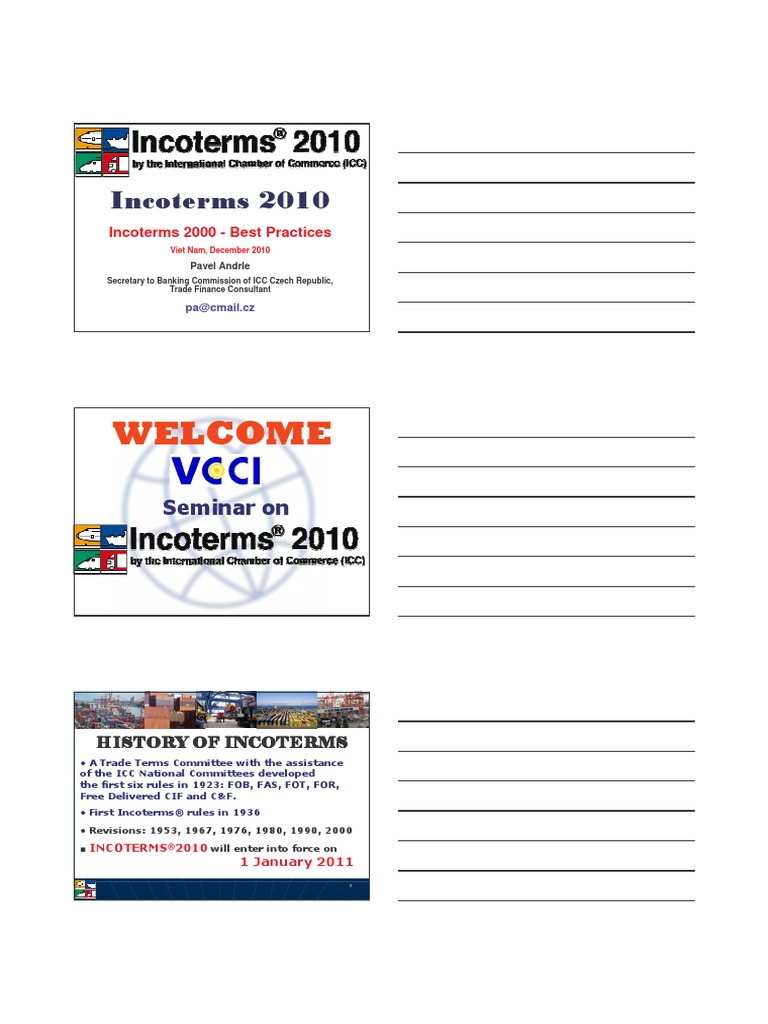 Microsoft Powerpoint Incoterms 2010 Introduction Vcci Ppt Business Law Civil Law Legal System