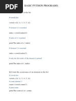 All Basic Python Programs:: # Vowels List