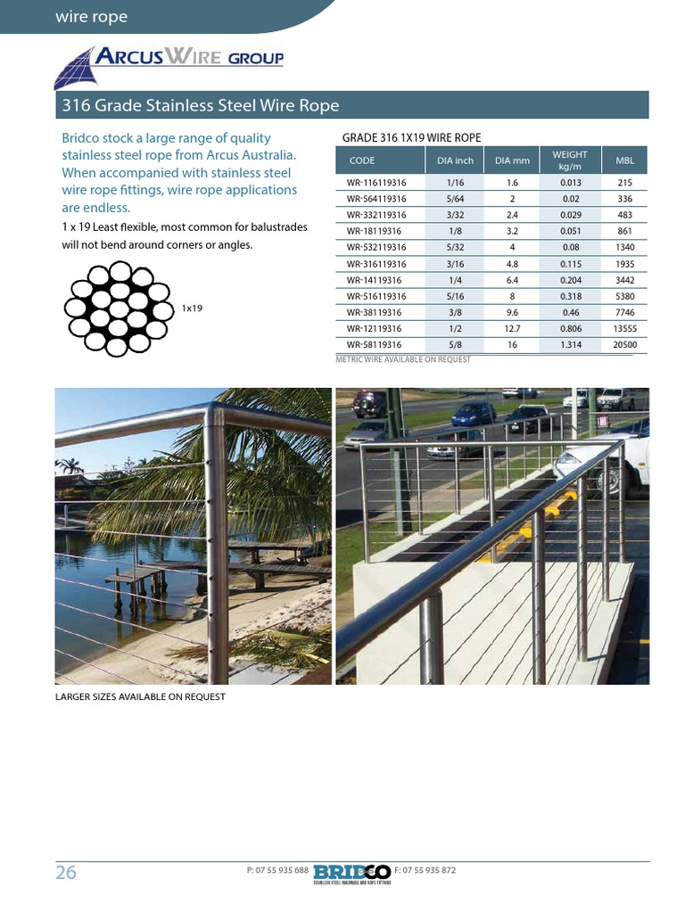 Stainless Steel Wire Rope Guide | PDF | Wire | Rope