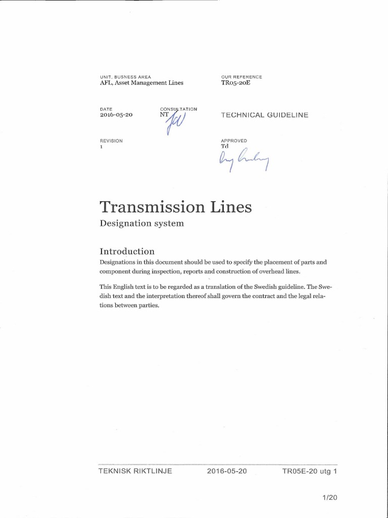 Designation System Transmission Line | PDF | Electrical Engineering ...