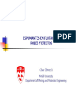 Espumantes en Flotación Roles y Efectos 