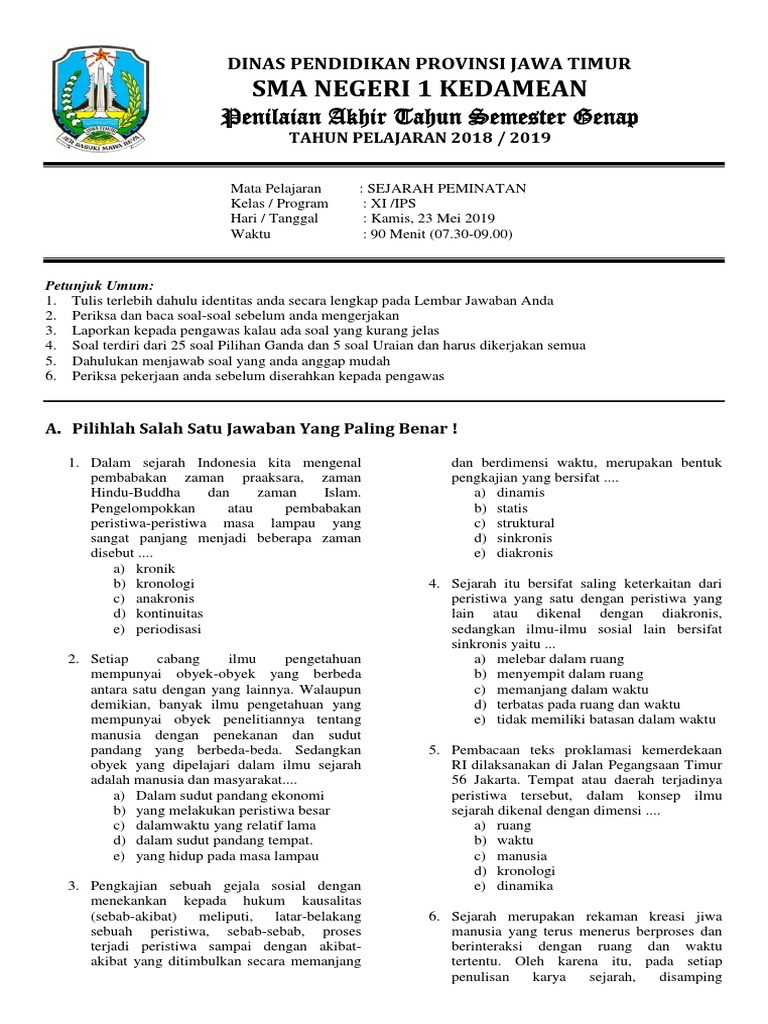 PAS Sejarah XI Genap 18-19  PDF
