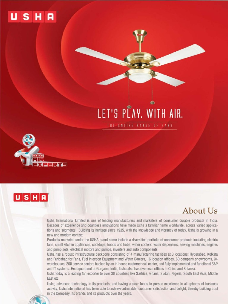 Usha Fan Catalogue Pg 34 Pdf Electric Energy Consumption