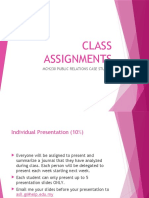 Class Assignments: Mch230 Public Relations Case Studies