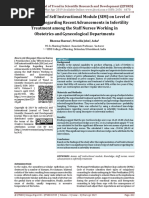 Effectiveness of Self Instructional Module SIM On Level of Knowledge Regarding Recent Advancements in Infertility Treatment Among The Staff Nurses Working in Obstetrics and Gynecological Departments