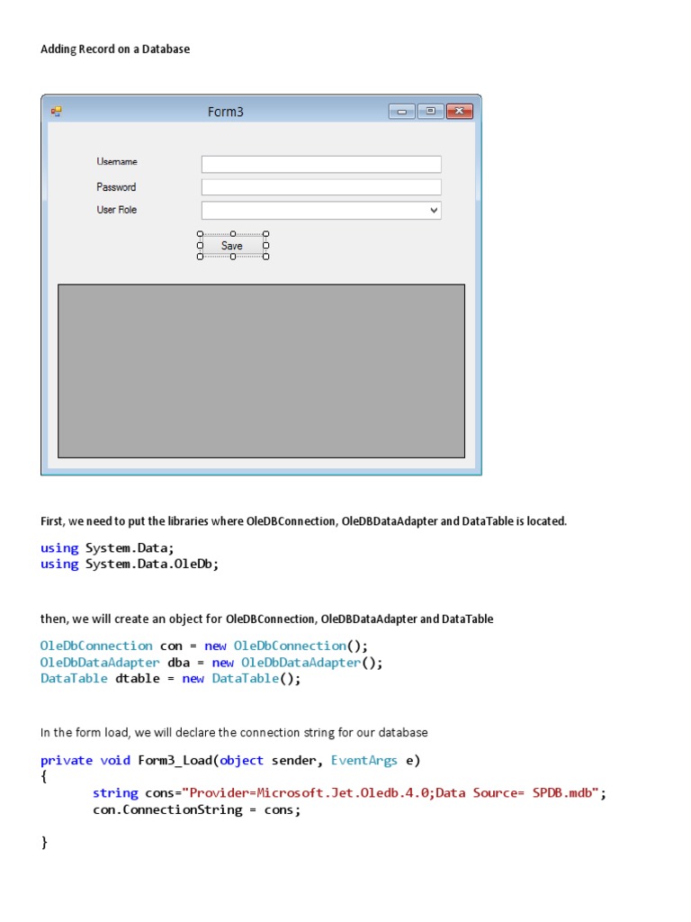 Adding Record On A Database: Using Using | PDF | Information Management