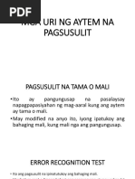 Mga Uri NG Pagsusulit | PDF
