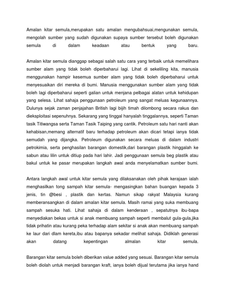 Scribd Amalan Kitar Semula | PDF