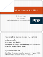 Essentials of Negotiable Instruments Act