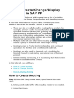 SAP PP - How To Create & Change Routing