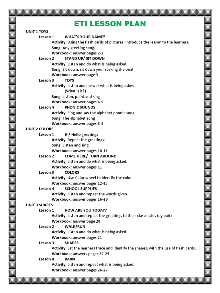 Eti Lesson Plan | PDF