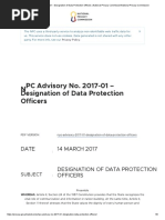 NPC Advisory No. 2017-01 - Designation of Data Protection Officers