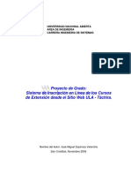 Proyecto de Grado: Sistema de Inscripción en Línea de Los Cursos de Extensión Desde El Sitio Web ULA - Táchira