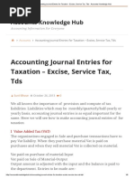 Accounting Journal Entries For Taxation Excise Service Tax Tds Accounts Knowledge Hub PDF