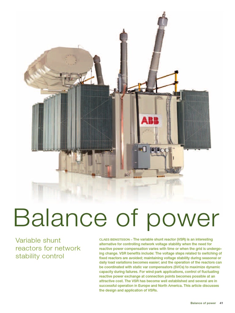 Abb sHUNT REACTOR PDF PDF Transformer Electric Power Transmission