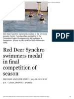 Red Deer Synchro Swimmers Medal in Final Competition of Season