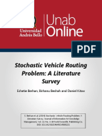 Stochastic Vehicle Routing Problem: A Literature Survey: Eshetie Berhan, Birhanu Beshah and Daniel Kitaw