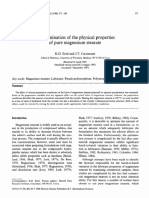 An Examination of The Physical Properties of Pure Magnesium Stearate