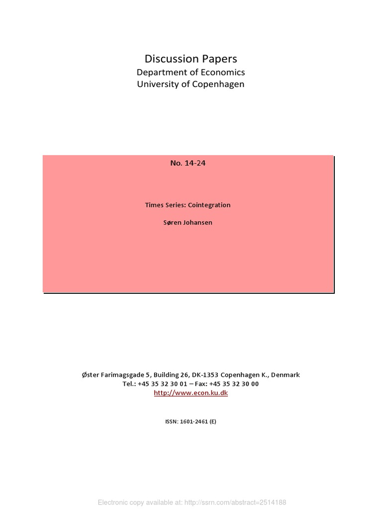 Discussion Papers: Department of Economics University of Copenhagen ...