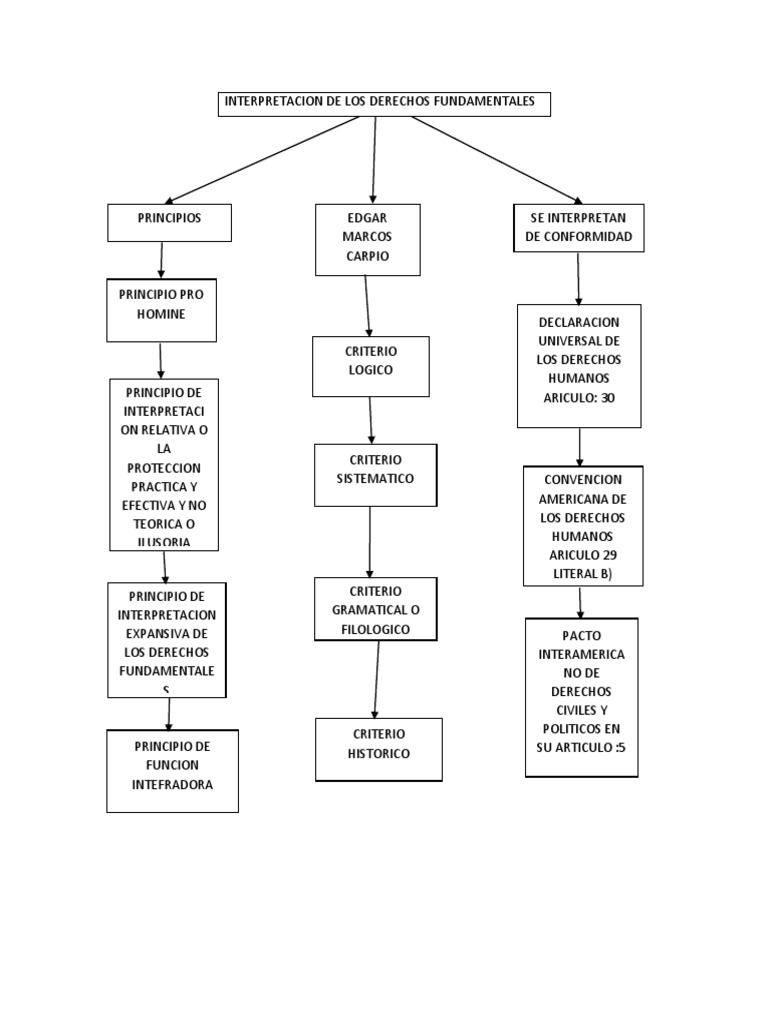 Interpretacion de Los Derechos Fundamentales Mapa Conceptual | PDF