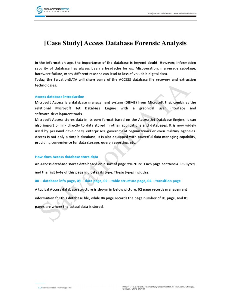 Access Database Data Recovery Techniques | PDF | Microsoft Access ...
