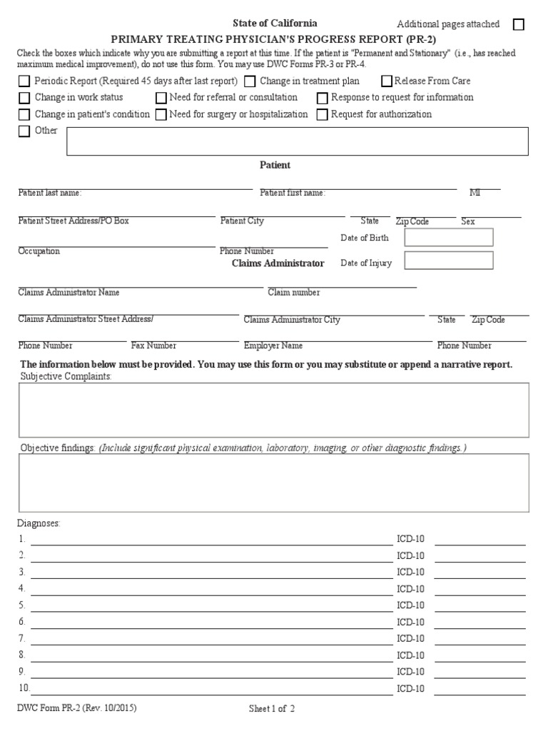 California Physician Progress Report Form | PDF | Physician | Medical ...