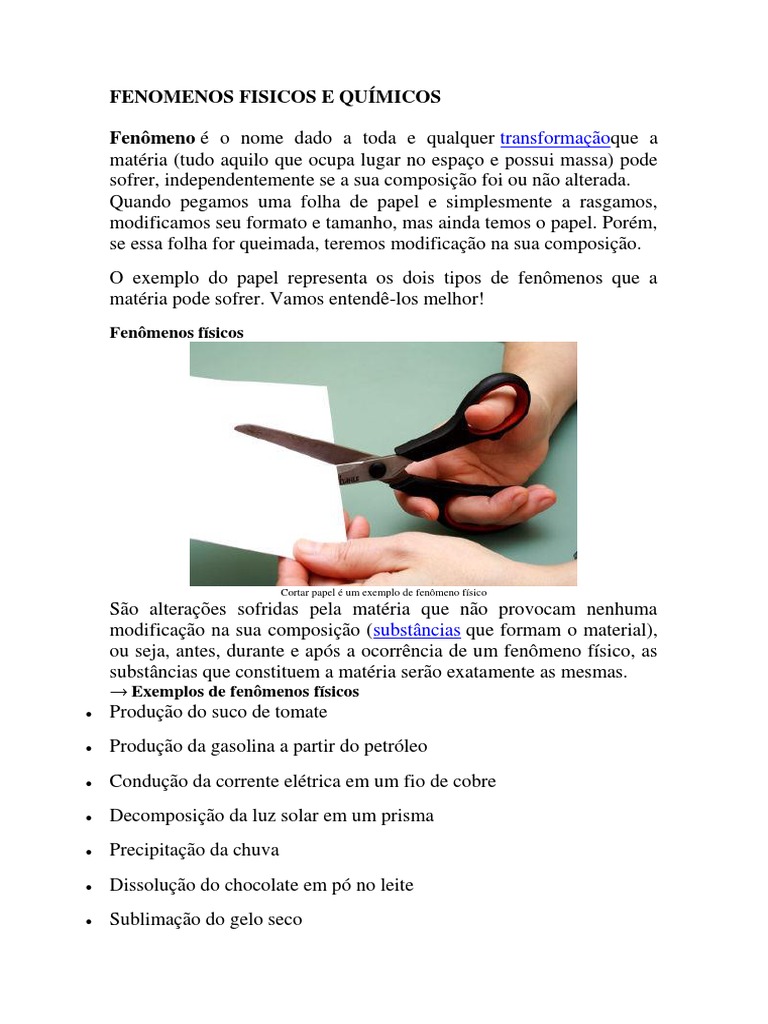 Fenomenos Fisicos e Químicos | PDF