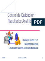 Control de Calidad en Resultados Analíticos