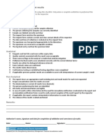Checklist For Validation of Test Results PDF