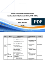 Rancangan Pelajaran Tahunan (RPT) : Pendidikan Jasmani KSSR Tahun 2 (2019)