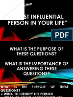 Most influential person questions