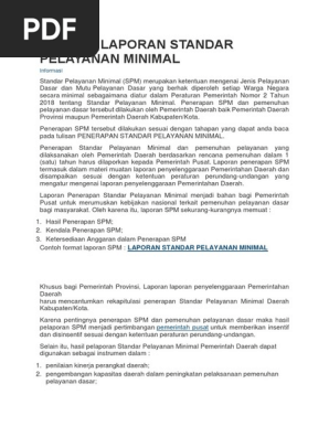 Contoh Laporan Standar Pelayanan Minimal