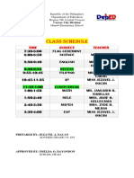 Class Schedule: Time Subject Teacher