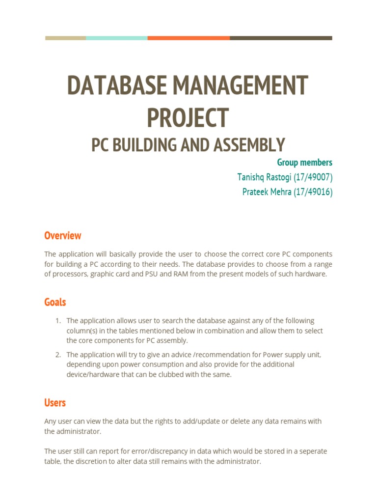 PC Component Selection Database Tool | PDF | Databases | Web Page