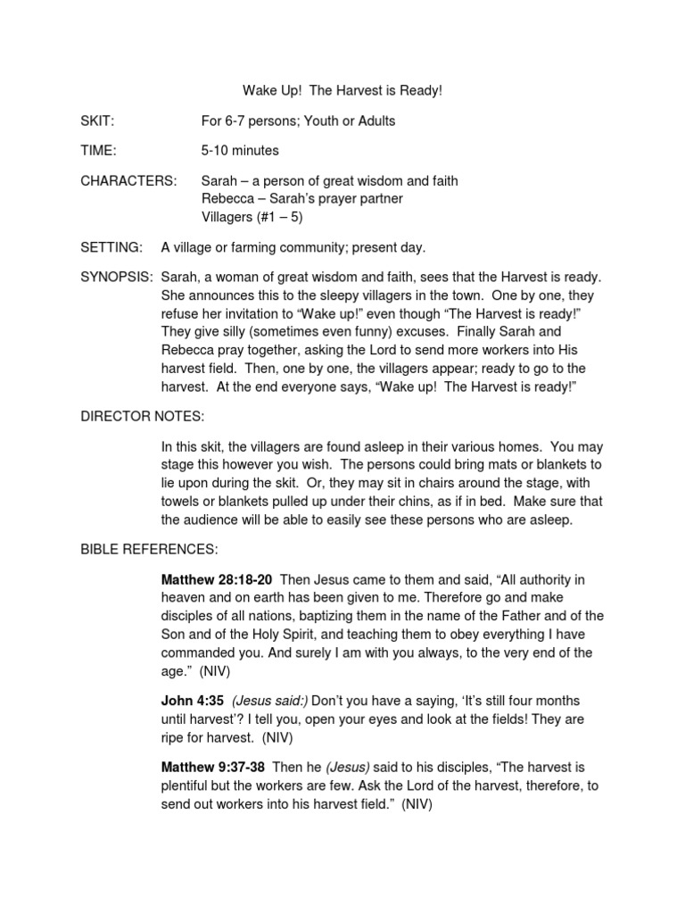 Wake Up The Harvest Is Ready Pdf Gospel Of Matthew John The Baptist
