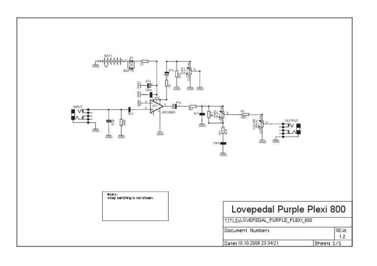 Lovepedal Purple Plexi 800 Schematic | PDF | Electrical Engineering ...