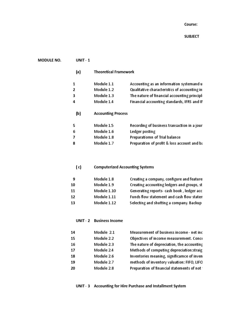 B.Com Hons Financial Accounting Modules | PDF | Financial Accounting ...