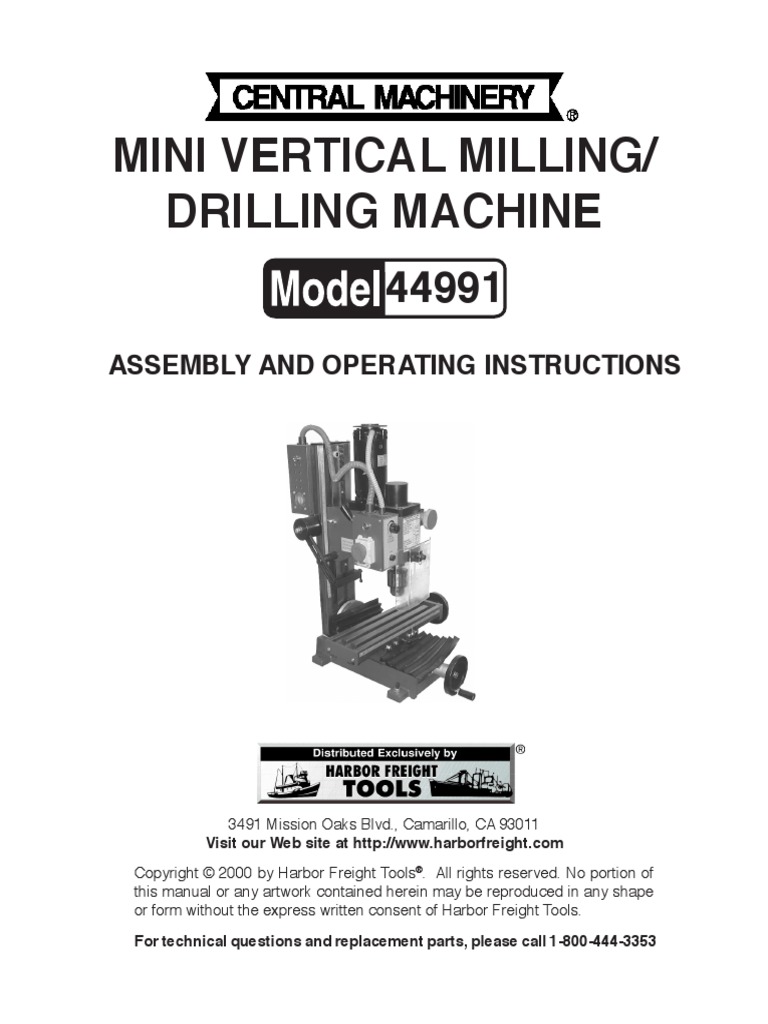 Mini Vertical Milling/ Drilling Machine Assembly and Operating