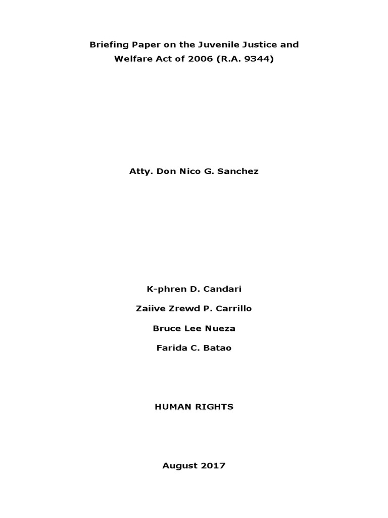 Kiko Pangilinan's Juvenile Justice Law | PDF | Juvenile Court ...