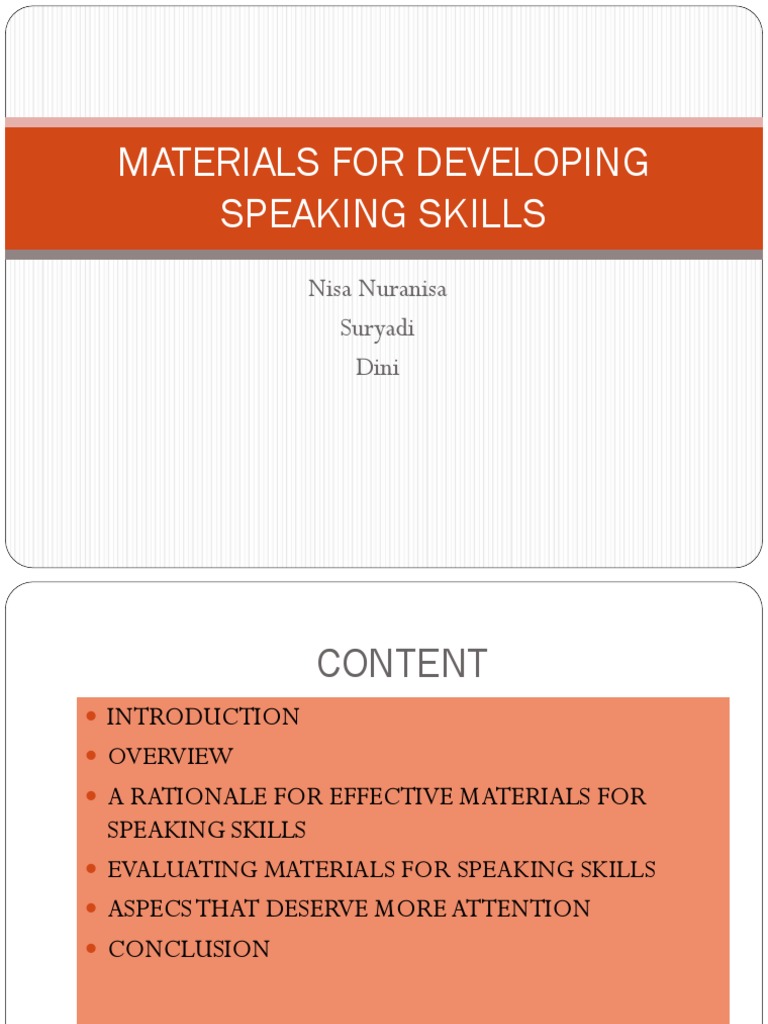 Developing Effective Speaking Materials | PDF | Second Language ...