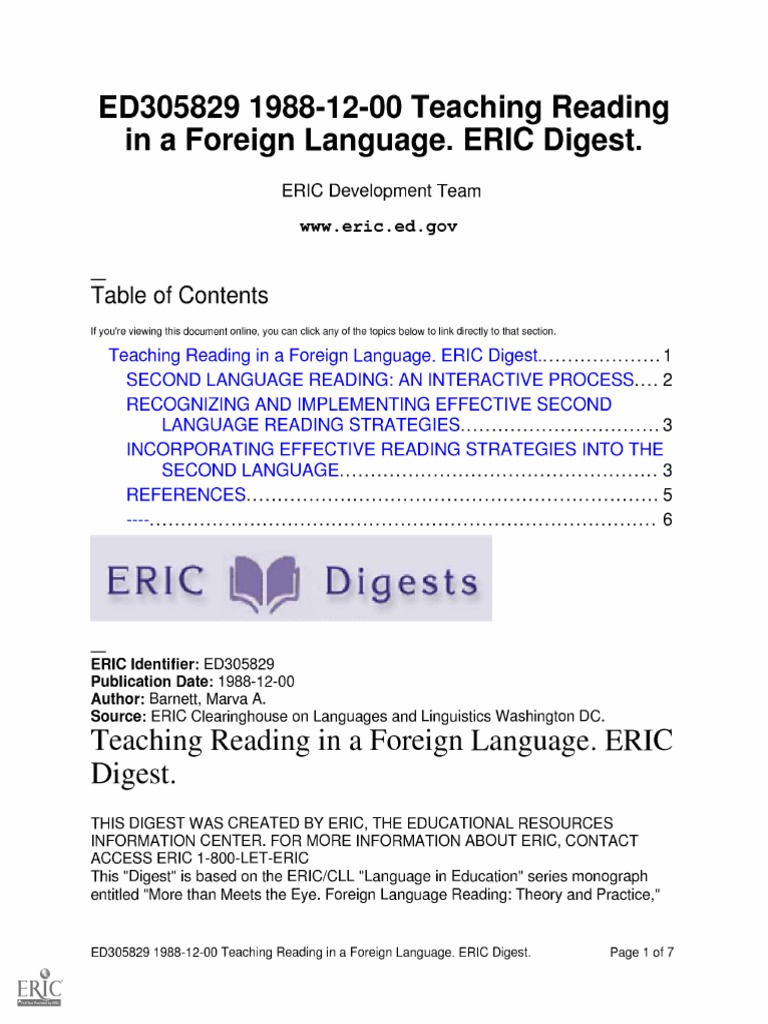Effective Strategies for Foreign Language Reading | PDF | Reading ...