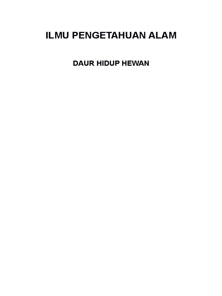 Bahan Ajar Daur Hidup Hewan Docx