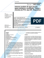 NBR 5688 - Sistemas Prediais de Agua Pluvial Esgoto Sanitario