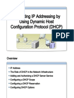 Allocating IP Addressing by Using Dynamic Host Configuration Protocol (DHCP)