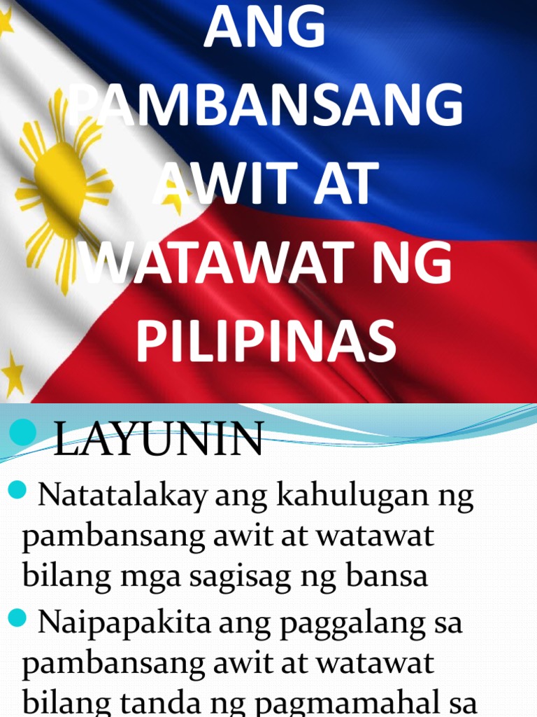 Bakit Mahalaga Ang Pambansang Watawat Ng Pilipinas