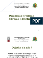 1Aula 9 - Tratamento de Agua - Decantacao Filtracao Desinfeccao