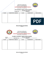 Parent Home Visitation Form: Formon National High School