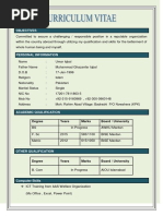 Objectives: Degree Years Marks Board / University